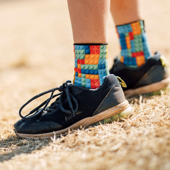 Emoji & Blocks Kids Crew Socks Combo