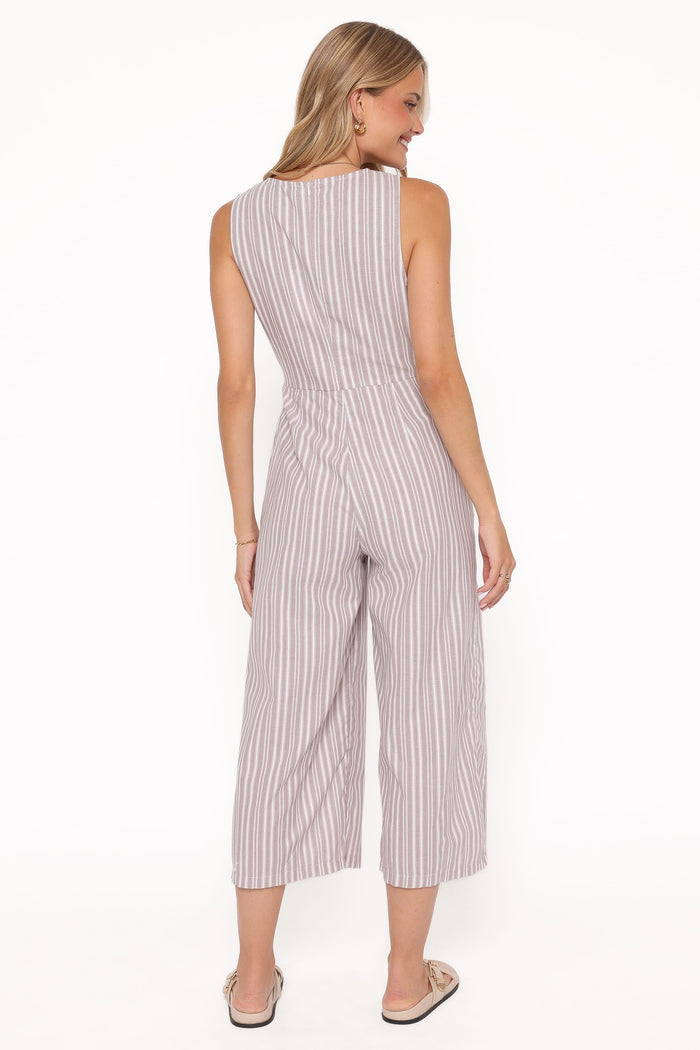 Petal and Pup USA PLAYSUITS Ester Jumpsuit - Beige/White Stripe