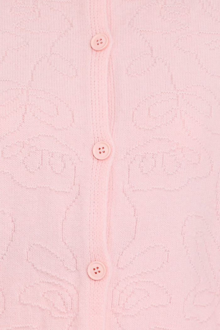 Petal and Pup USA KNITWEAR Fauna Tonal Floral Cardigan - Pink
