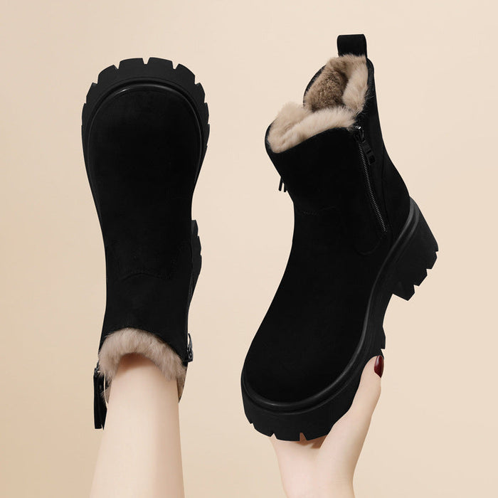 Faux Fur Lined Ankle Boots for Women – Stylish & Warm
