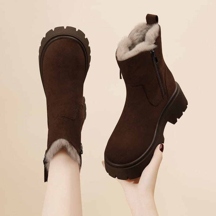 Faux Fur Lined Ankle Boots for Women – Stylish & Warm