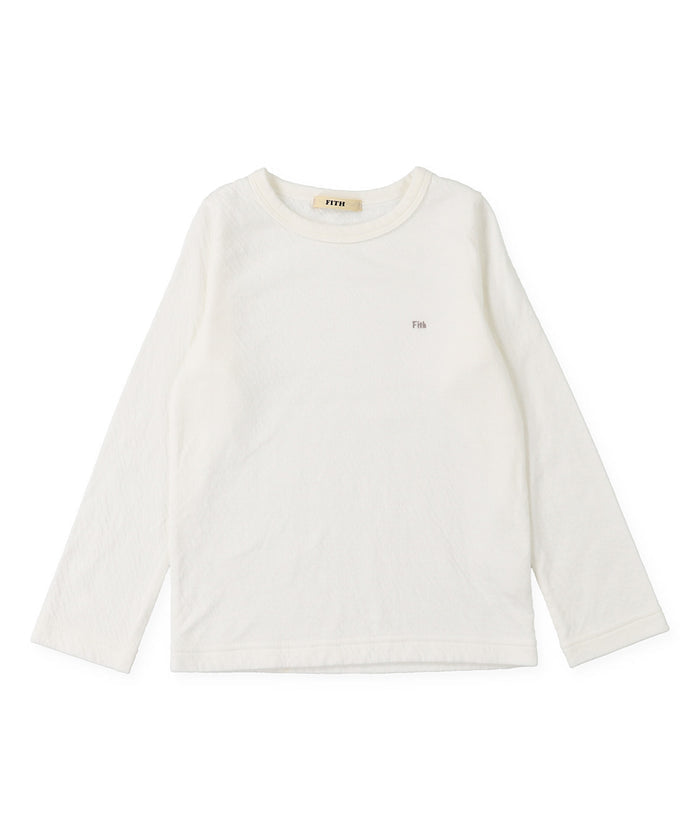 Feather Knit and Double Gauze Long Sleeve Tee