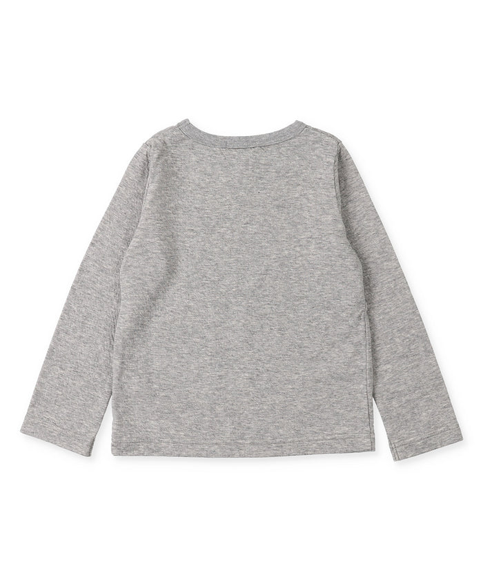 Feather Knit and Double Gauze Long Sleeve Tee