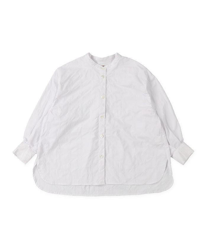 Floral Embroidery Collar Shirt