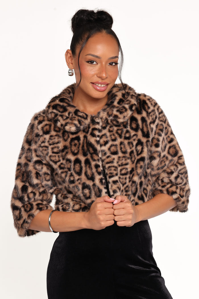 Petal and Pup USA OUTERWEAR Florian Cropped Jacket - Leopard