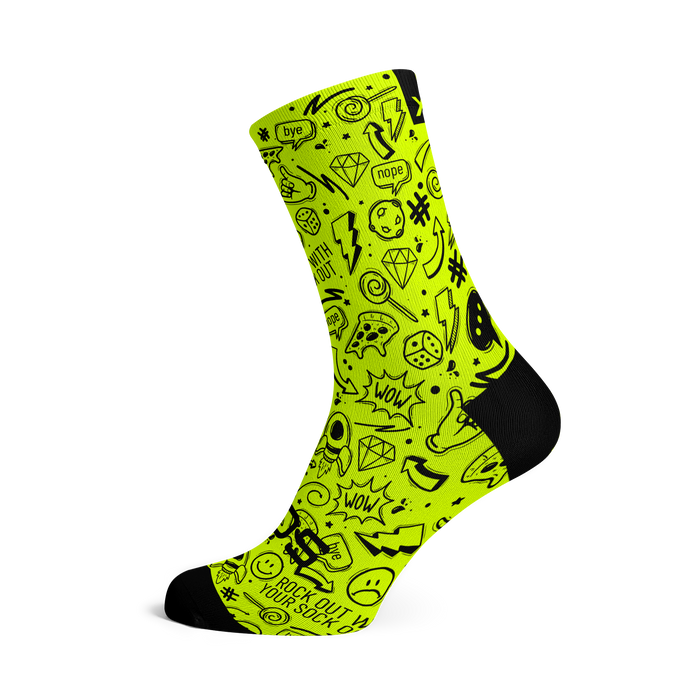 Fluo Doodle Crew Socks