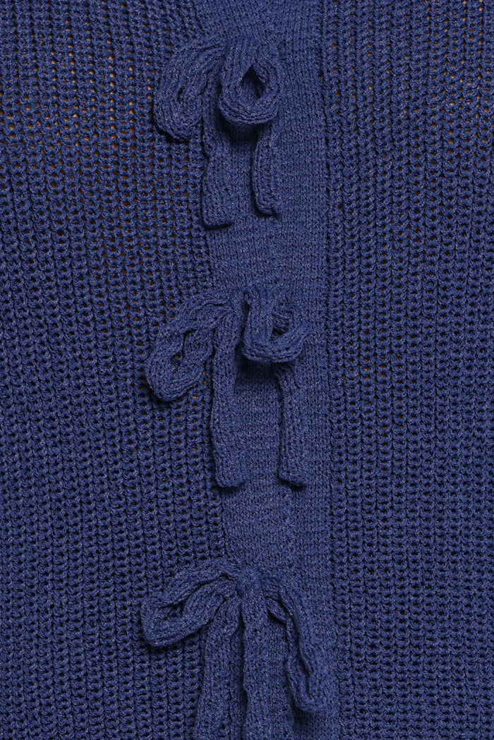 Petal and Pup USA KNITWEAR Gemma Short Sleeve Bow Cardigan - Navy