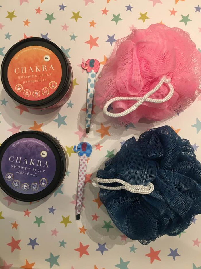shower jelly variants included in boxed pamper gift set for self care