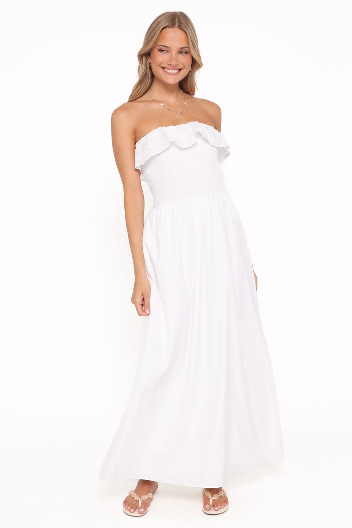 Petal and Pup USA DRESSES Gilbert Strapless Maxi Dress - White