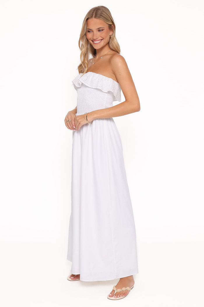 Petal and Pup USA DRESSES Gilbert Strapless Maxi Dress - White