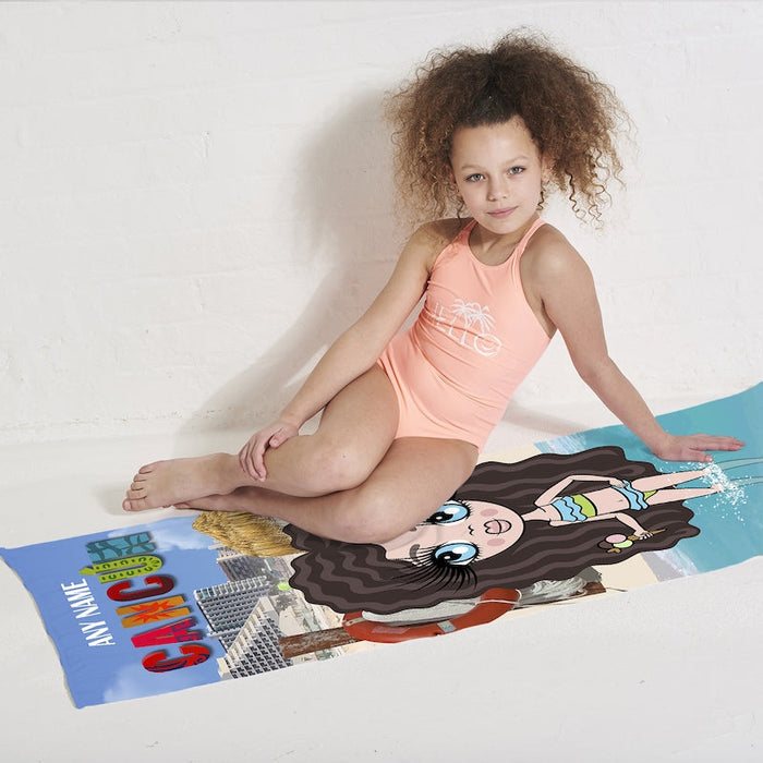 Girls Personalized Cancun Beach Towel