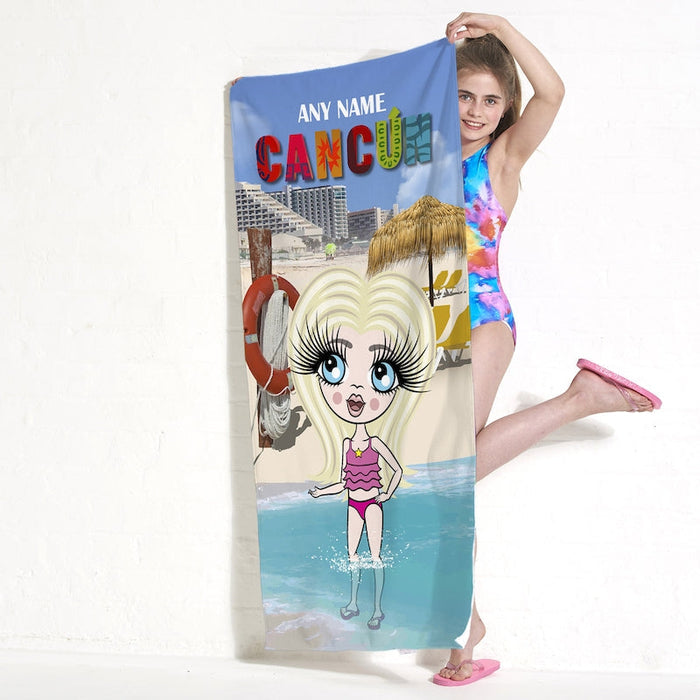 Girls Personalized Cancun Beach Towel