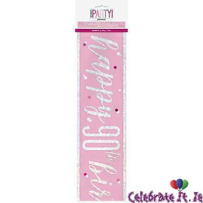 Glitzy Blue - Banner -  90th Birthday