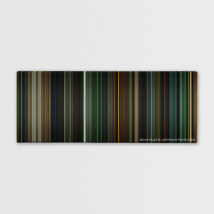 Green Lantern color palette canvas print: thousands of thin vertical stripes of color