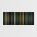 Green Lantern color palette canvas print: thousands of thin vertical stripes of color