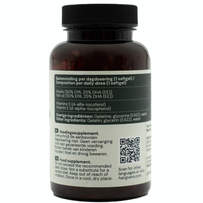 Hairgivers Omega 3 supplement 1000 mg | 60 capsules (EPA/DHA)