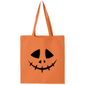 Halloween Trick or Treat Tote Bag - Pumpkin Faces Candy Bag