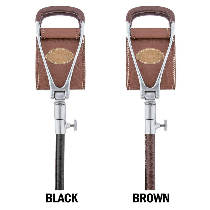 Comoys Genuine Leather Adjustable Cane Hammock Chair w/ Carry Bag - Black Shaft
