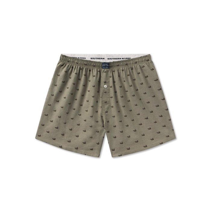 Dark Olive with Ducks / Extra Small