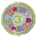 Happy 3rd Birthday Foil Balloon