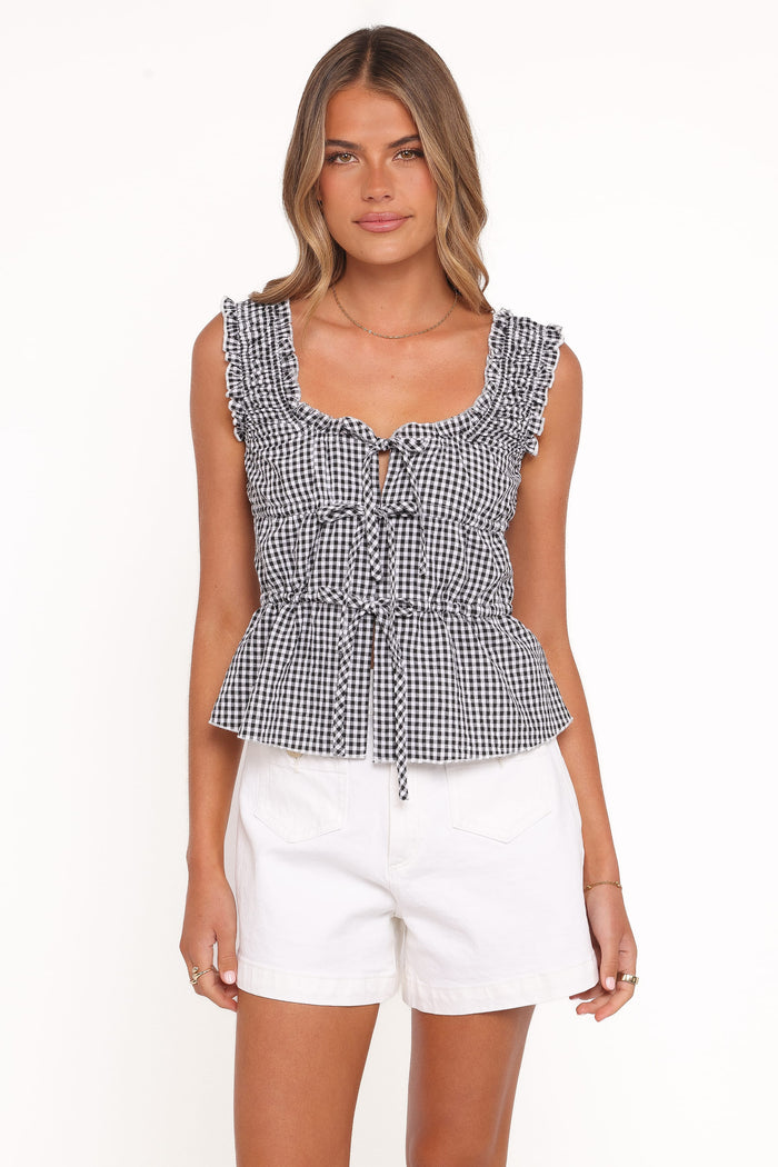 Petal and Pup USA TOPS Harper Top - Black Gingham