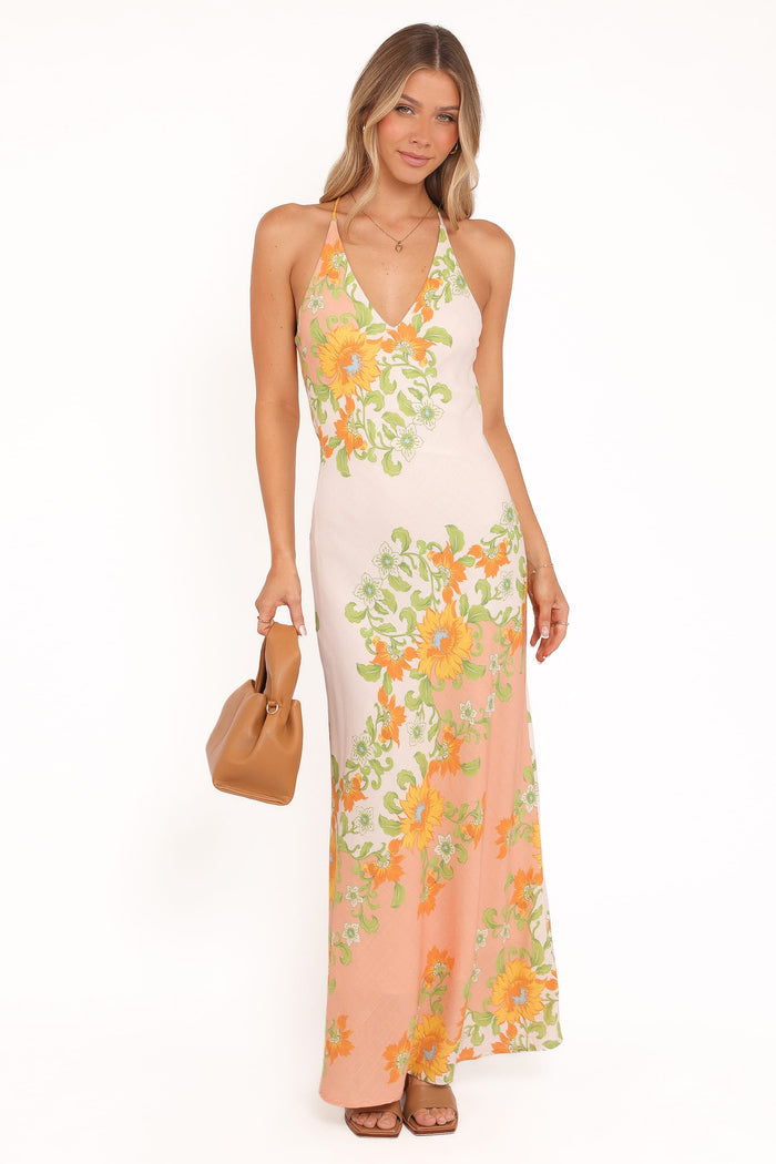 Petal and Pup USA DRESSES Haruki Maxi Dress - Yellow Spring Floral