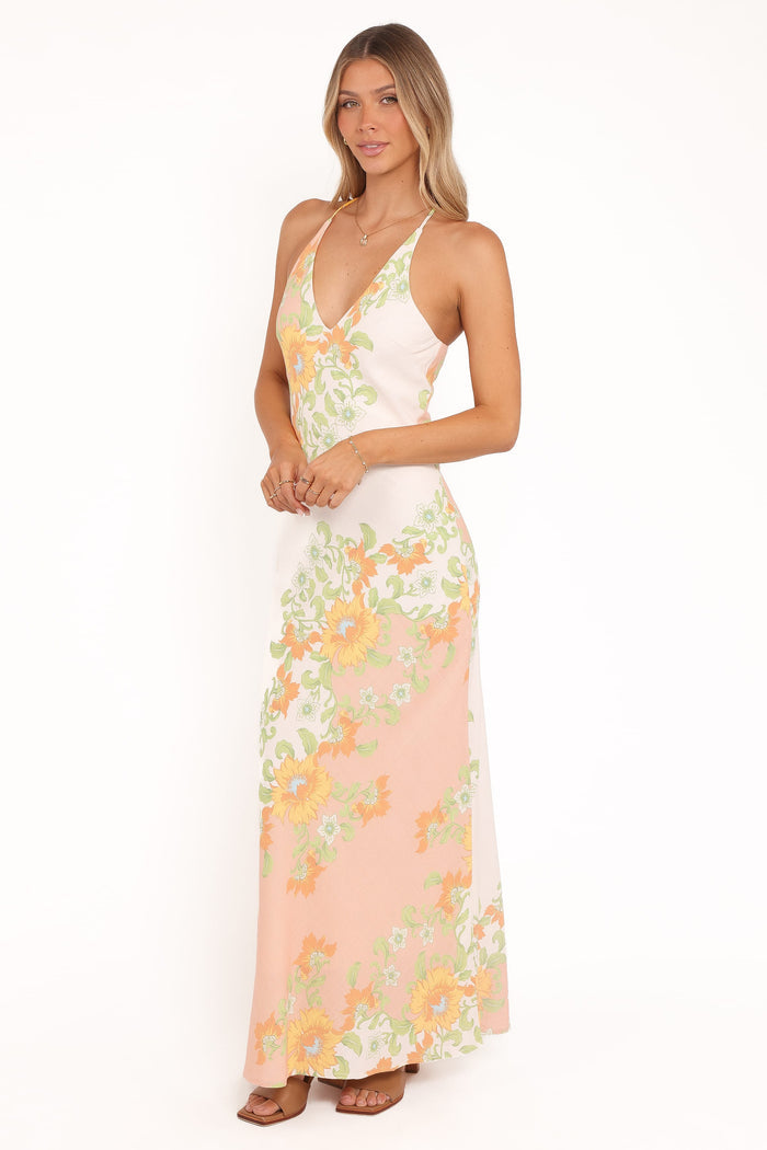 Petal and Pup USA DRESSES Haruki Maxi Dress - Yellow Spring Floral