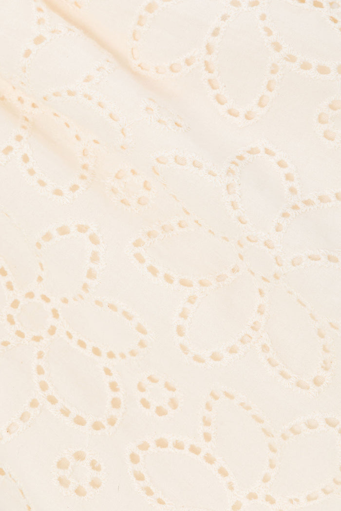 Beige Broderie Elastic Drawstring Hazel Shorts