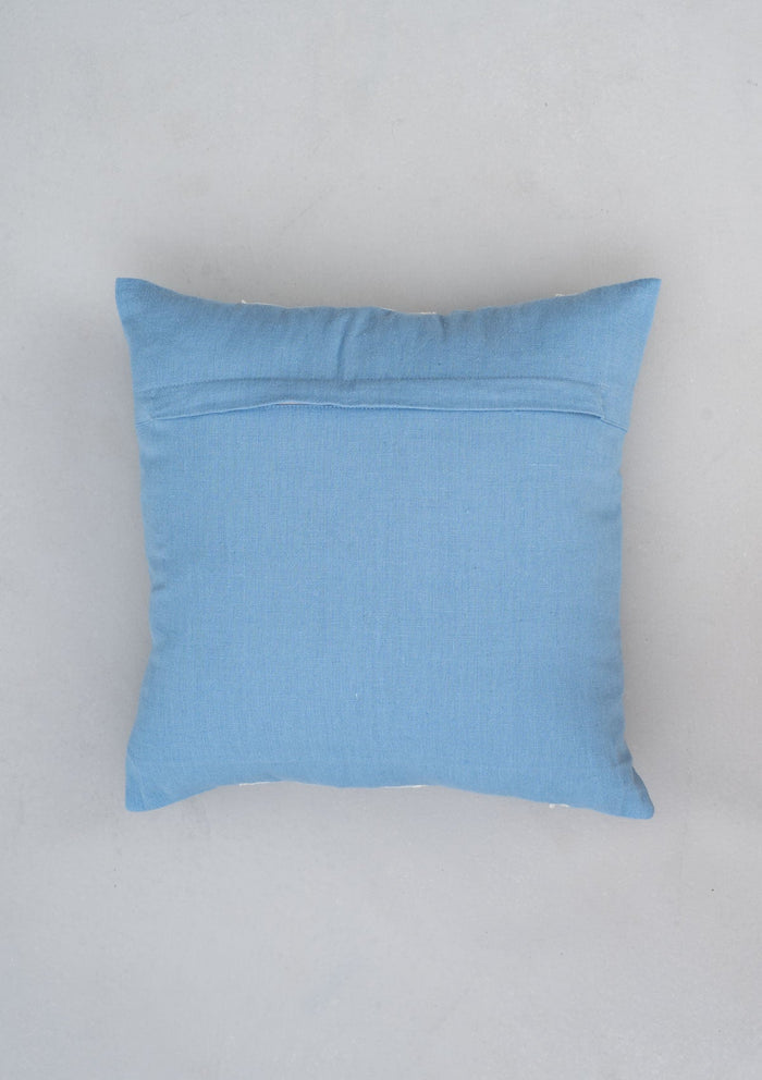 Heirloom 100% cotton embroidered decorative cushion cover for sofa - Powder Blue