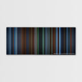 Hellboy color palette canvas print: thousands of thin vertical stripes of color
