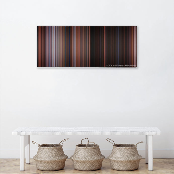 Home Alone 2: Lost in New York color palette canvas above a white bench with three woven baskets