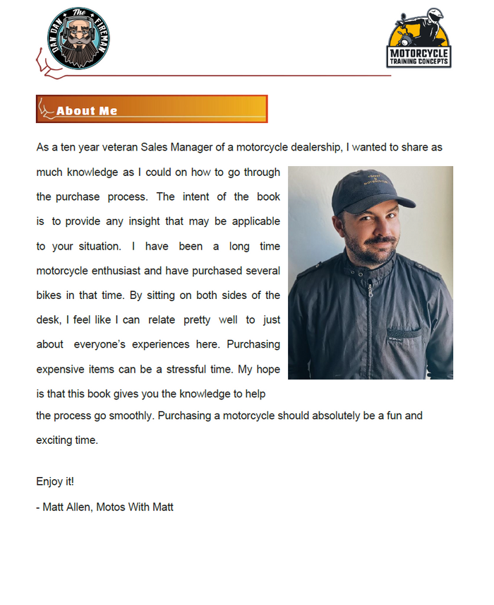 How To Buy a Motorcycle (For Beginners) eBook