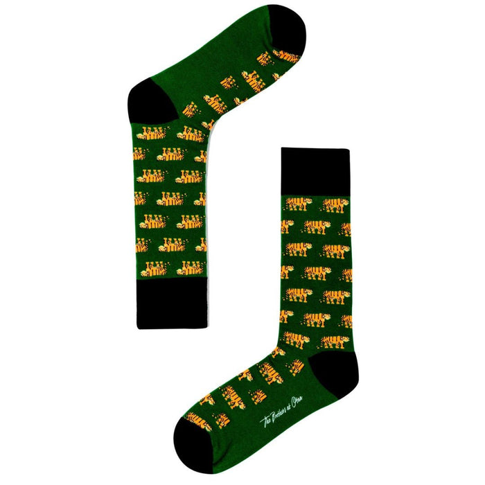 Hunting Tiger Green Socks - Suzie Anderson Home