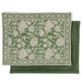 Indian Rose | SET OF 2 | Linen/Cotton Velvet Placemat | Green - Suzie Anderson Home