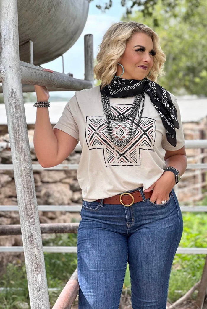 Jackie Aztec Tee V NECK