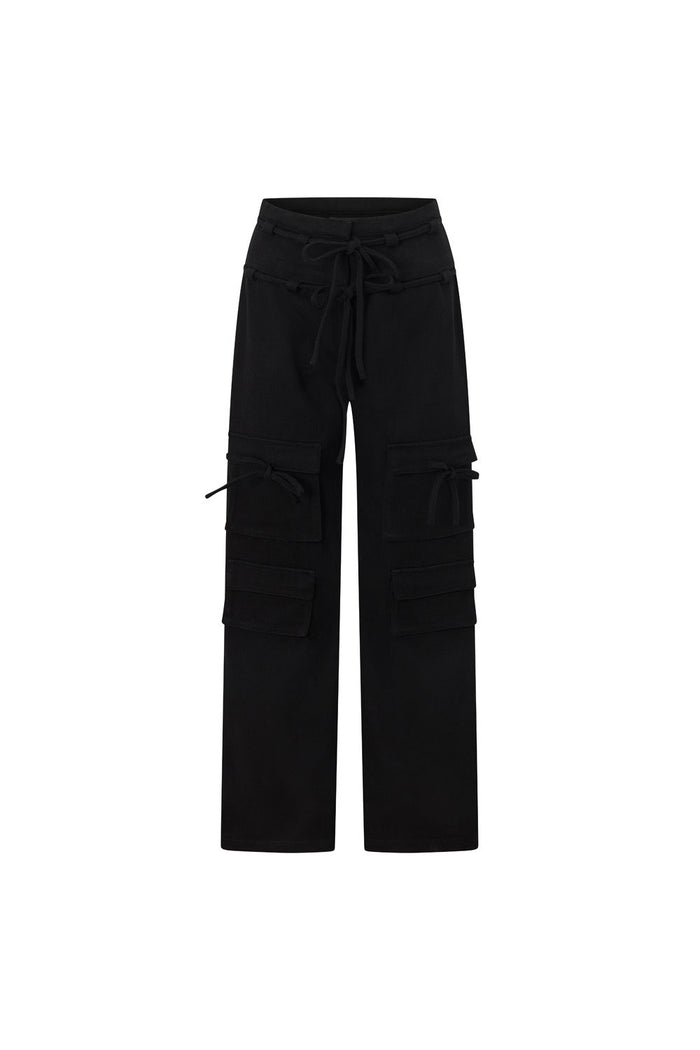 Black Tie Pocket Cargo Jaicee Pants