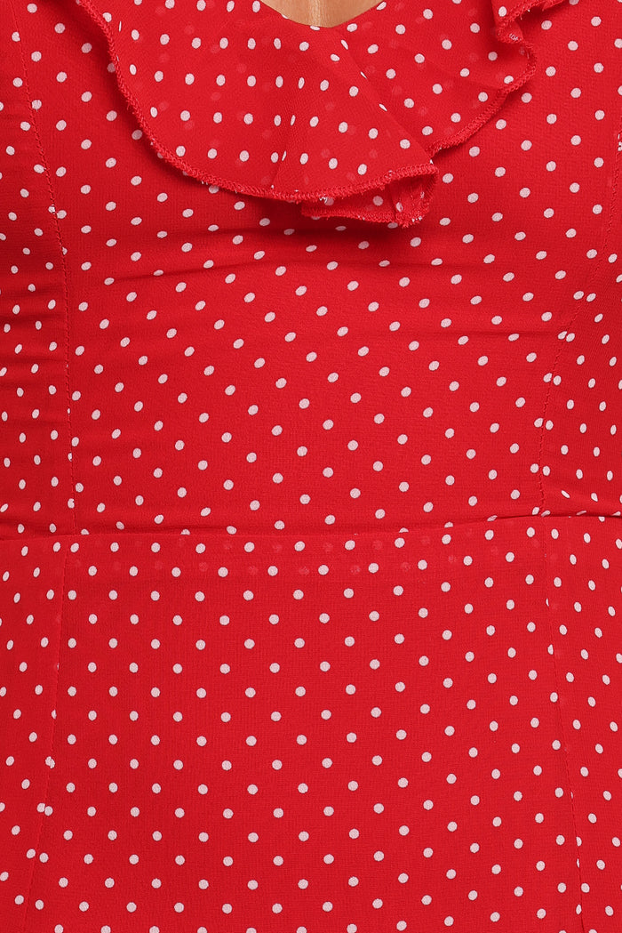 Petal and Pup USA DRESSES Judy Maxi Dress - Red Polka Dot