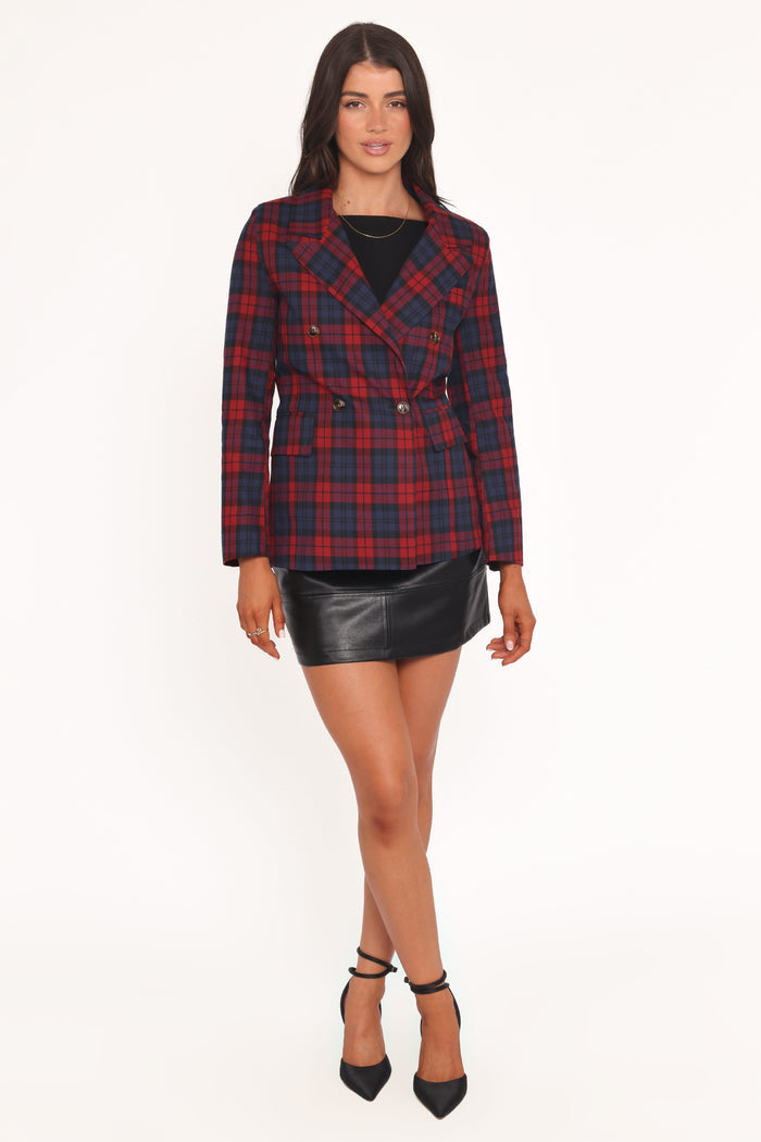 Petal and Pup USA OUTERWEAR Juliette Blazer - Red Plaid