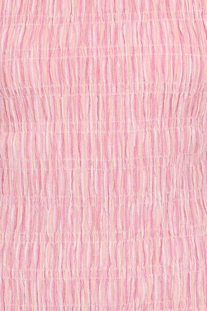 Petal and Pup USA DRESSES Kaelyn Gather Mini Dress - Pink Stripe