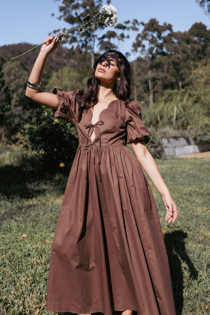 Petal and Pup USA DRESSES Karla Maxi Dress - Bitter Chocolate