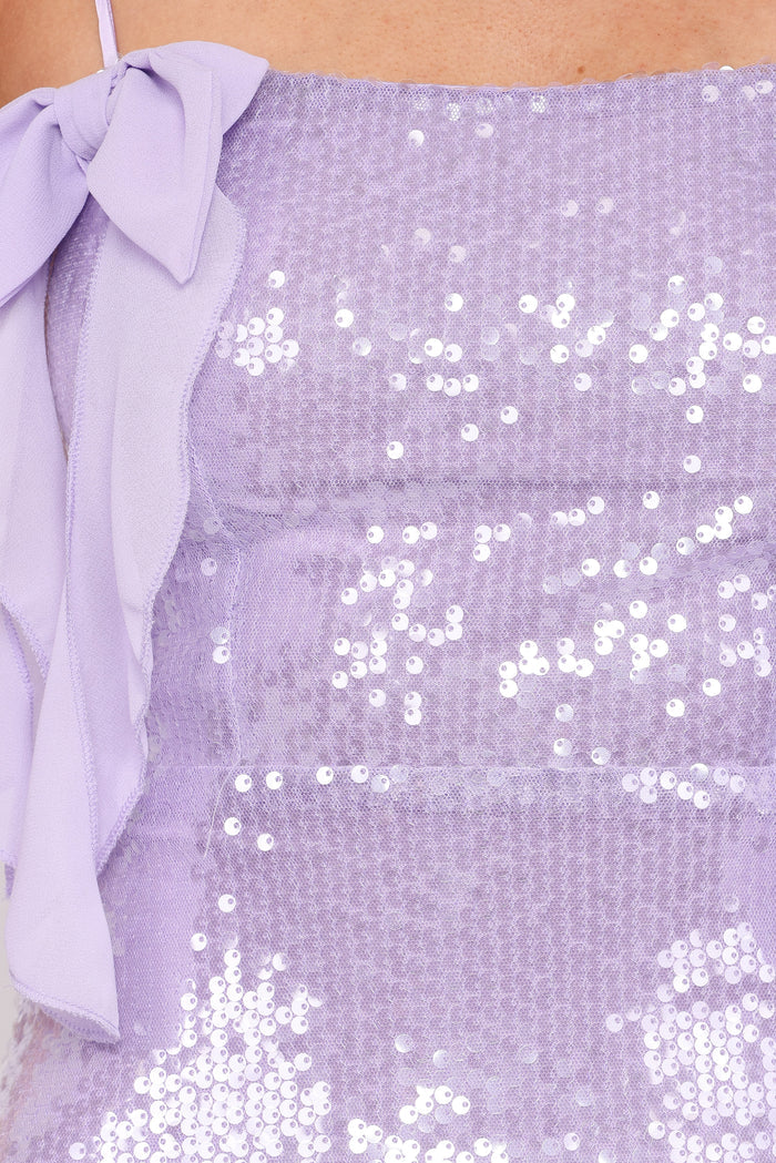 Petal and Pup USA DRESSES Katerina Mini Dress - Lilac Sequin