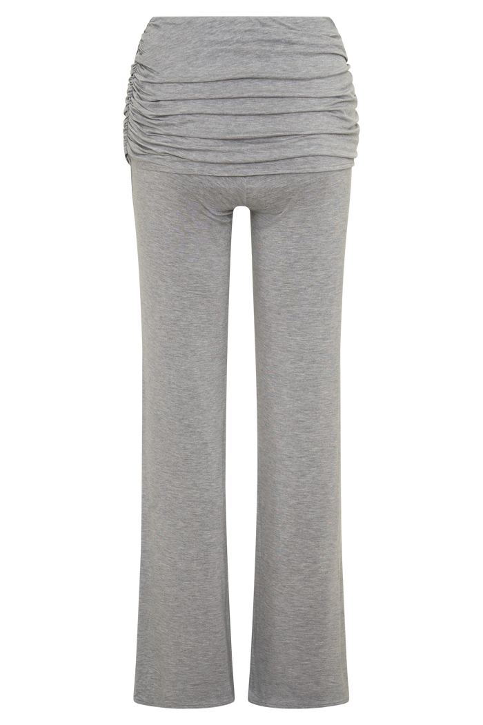 Keaton Modal Straight Leg Overlay Pant - Grey Marle