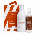 Kezy Coconut Shampoo And Treatment Set including colour protection shampoo 375ml, macadamia leave-in treatment 100ml and premium gift box for coloured and colour-treated hair.