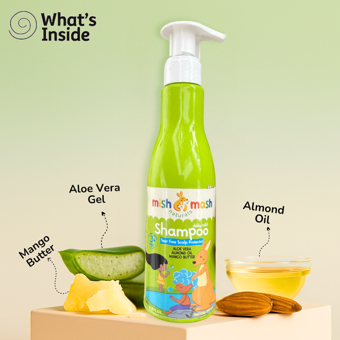 Natural kids shampoo for gentle and tear-free cleansing