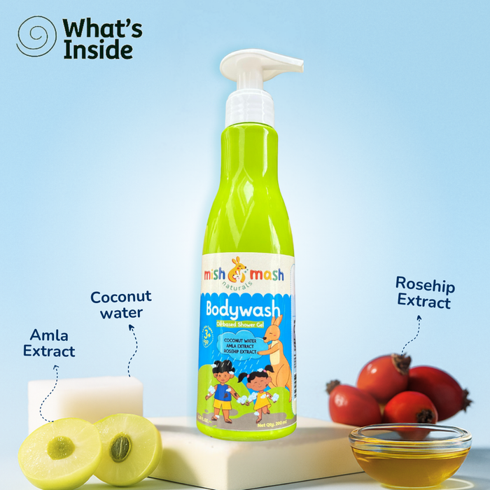 Natural kids body wash for gentle and safe daily cleansing