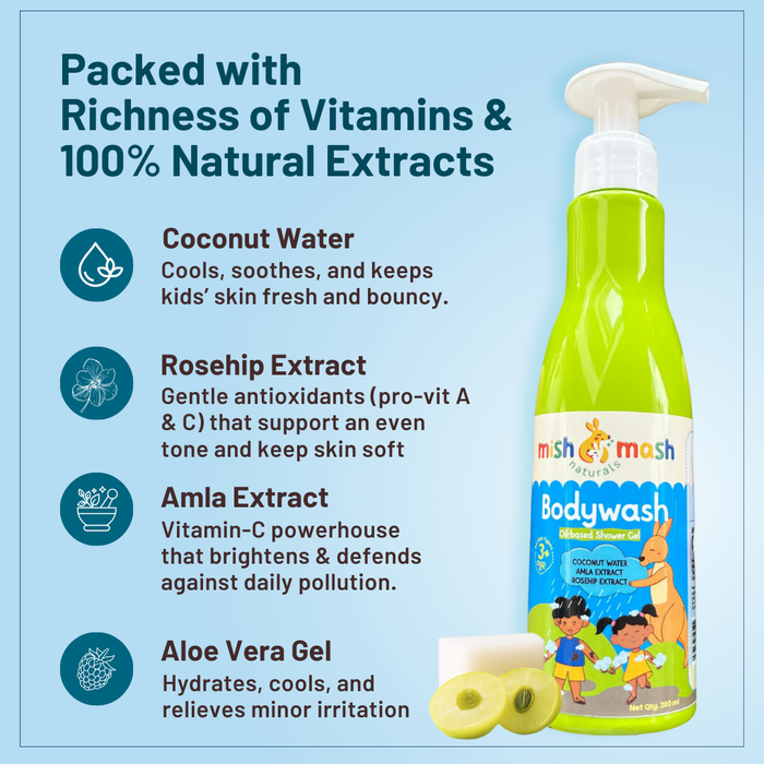 Natural kids body wash for gentle and safe daily cleansing
