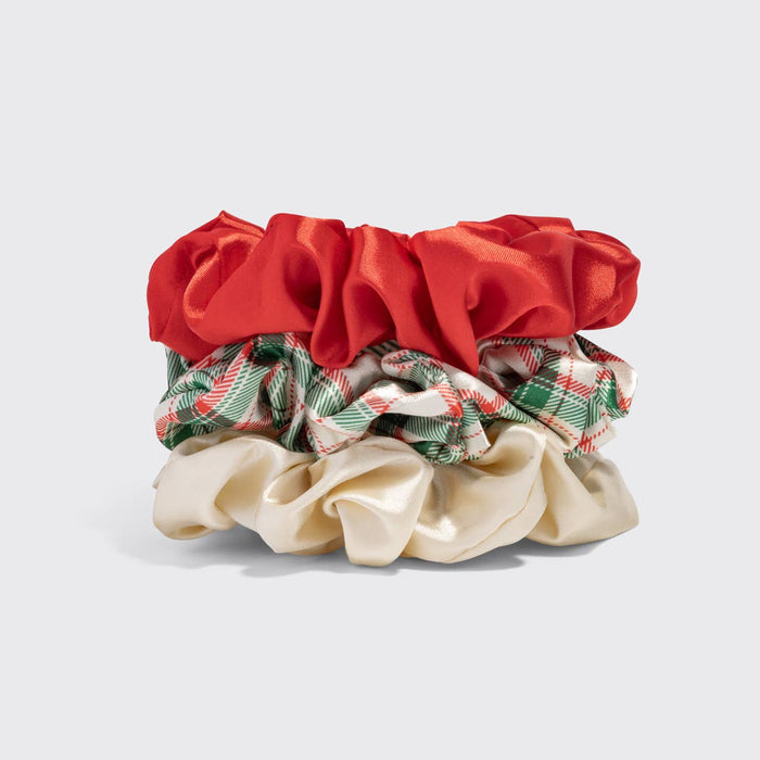 Kitsch Holiday Satin Scrunchies 3pc Set - Multi-color