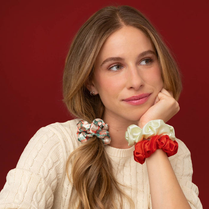 Kitsch Holiday Satin Scrunchies 3pc Set - Multi-color