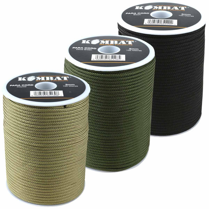 kombat paracord 100m reel