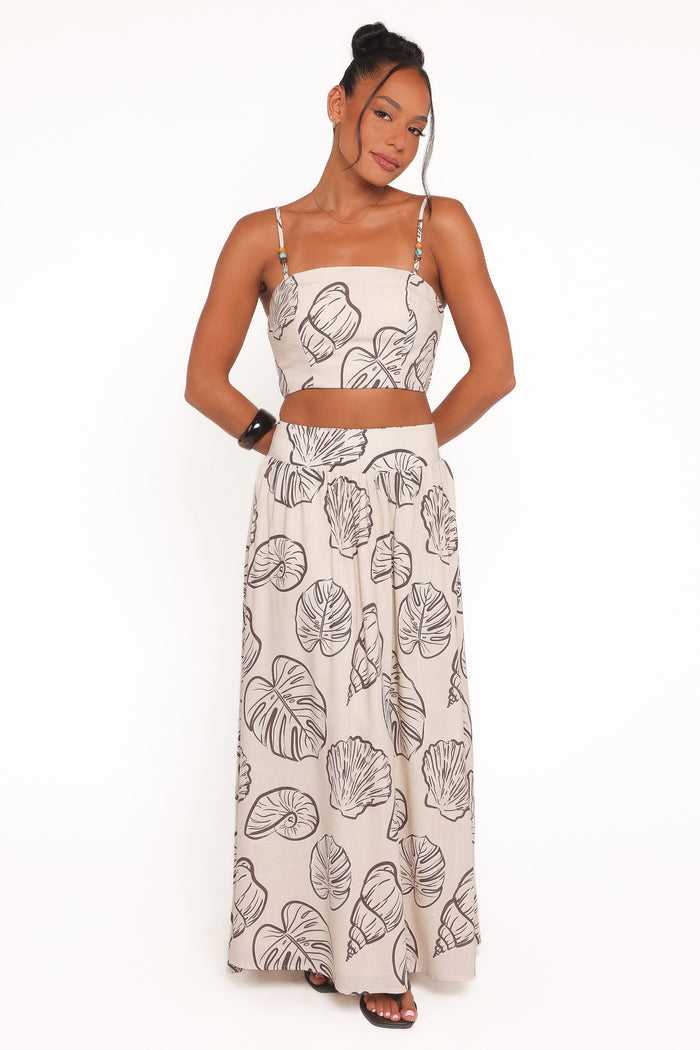 Petal and Pup USA SETS Kristy Maxi Skirt Set - Cream Shells